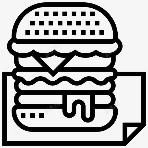 汉堡野餐70直系svg_新图网 https://ixintu.com 汉堡 野餐 直系