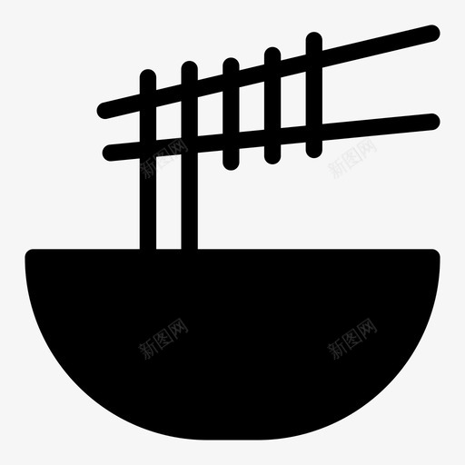 面碗筷子吃svg_新图网 https://ixintu.com 面碗 筷子 食线