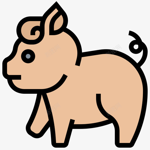 猪养殖105线性颜色svg_新图网 https://ixintu.com 养殖 线性 颜色