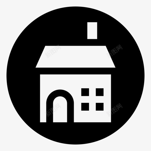 住宅建筑房屋svg_新图网 https://ixintu.com 住宅 建筑 房屋 房产 房地产 电子商务 基本 黑色 填充 减去 前面