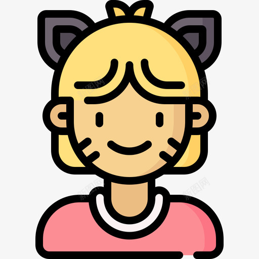 猫服装派对54线性颜色svg_新图网 https://ixintu.com 服装 派对 线性 颜色