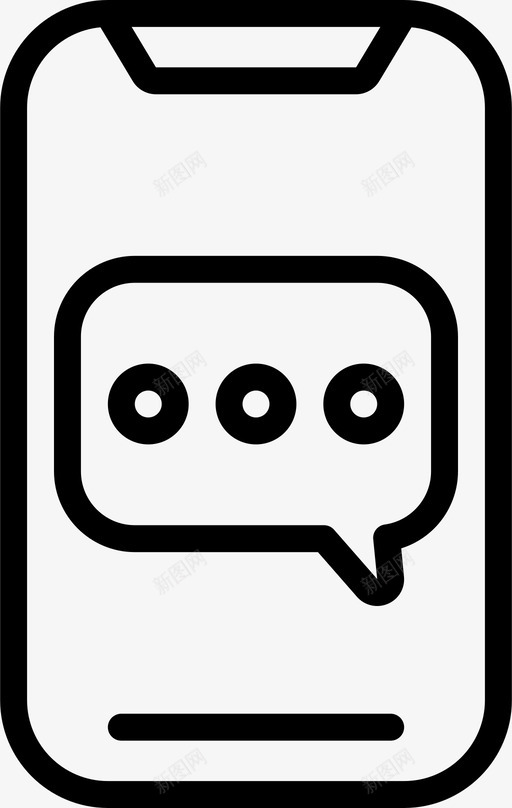 智能手机对话1线性svg_新图网 https://ixintu.com 智能 手机 对话 线性