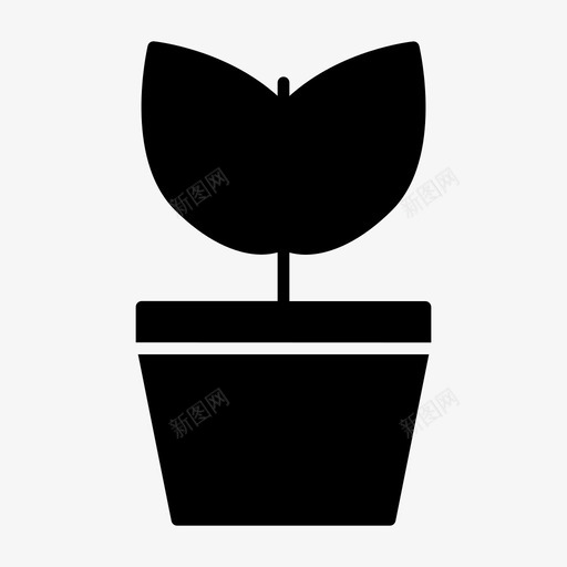 盆栽植物花自然雕文svg_新图网 https://ixintu.com 盆栽 植物 自然 雕文
