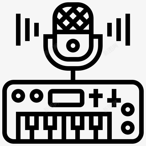 合成器麦克风钢琴svg_新图网 https://ixintu.com 语音 合成器 麦克风 钢琴 声音 识别 线路