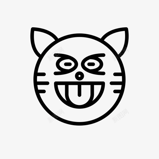 老虎愤怒猫svg_新图网 https://ixintu.com 老虎 表情 符号 愤怒 舌头 1行
