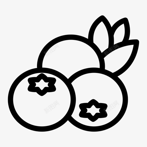 蓝莓樱桃吃svg_新图网 https://ixintu.com 食物 蓝莓 樱桃 水果 字形