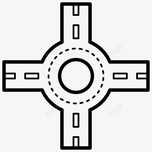 环形交叉口交叉口交通圈svg_新图网 https://ixintu.com 交叉口 环形 交通 地图 导航 航线 图标