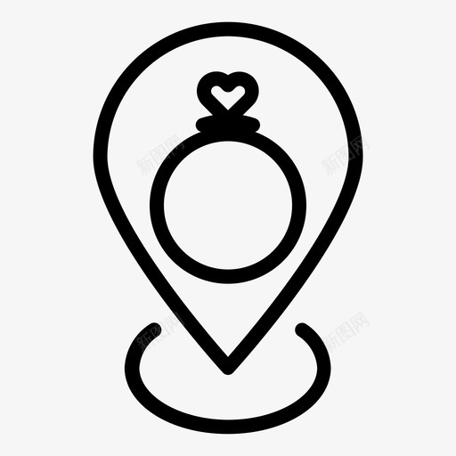 婚礼地点爱情svg_新图网 https://ixintu.com 婚礼 地点 爱情 地图 图钉 戒指 creatype 大纲