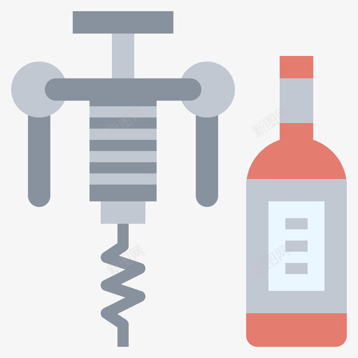 开瓶器葡萄酒16扁平svg_新图网 https://ixintu.com 开瓶器 葡萄酒 扁平