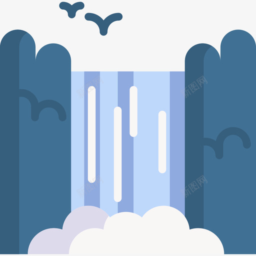 瀑布雨林5平坦svg_新图网 https://ixintu.com 瀑布 雨林 平坦