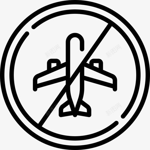 禁止飞行冠状病毒21型线状svg_新图网 https://ixintu.com 禁止 飞行 冠状 病毒 线状