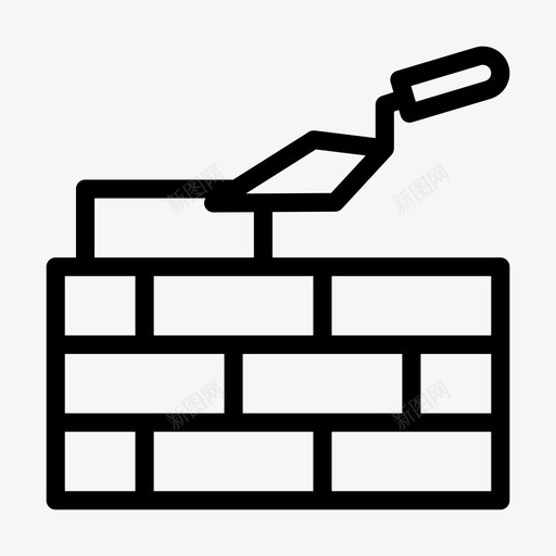 泥刀砖建筑砖石svg_新图网 https://ixintu.com 建筑 施工 泥刀 砌墙刀 砖刀 砖石 线下 雕文