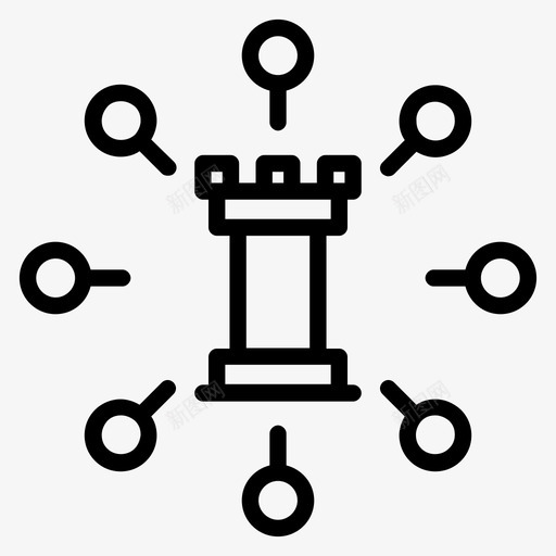 策略棋协作svg_新图网 https://ixintu.com 协作 策略 游戏 计划 20个 线图 图标