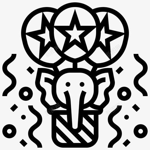 气球大象马戏团娱乐svg_新图网 https://ixintu.com 气球 大象 马戏团 娱乐 漂浮 元素