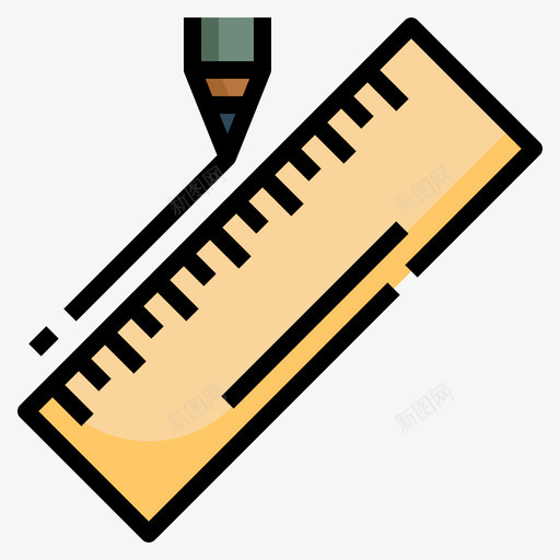 尺子返校128线性颜色svg_新图网 https://ixintu.com 尺子 返校 线性 颜色