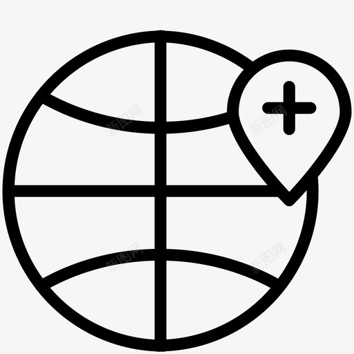 医疗位置地球仪健康svg_新图网 https://ixintu.com 医疗 位置 地球仪 健康 pin