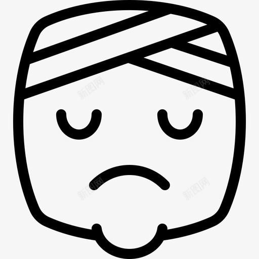 头痛表情图72线性svg_新图网 https://ixintu.com 头痛 表情 线性