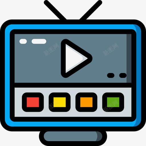 电视互联网20线性彩色svg_新图网 https://ixintu.com 电视 互联网 线性 彩色