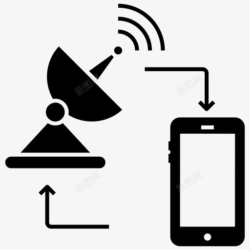 雷达通信数据交换数据传输svg_新图网 https://ixintu.com 通信 雷达 数据 交换 数据传输 移动通信 卫星 网络 字形 图标