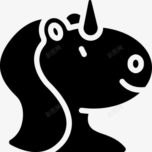 独角兽童话13填充svg_新图网 https://ixintu.com 独角 童话 填充