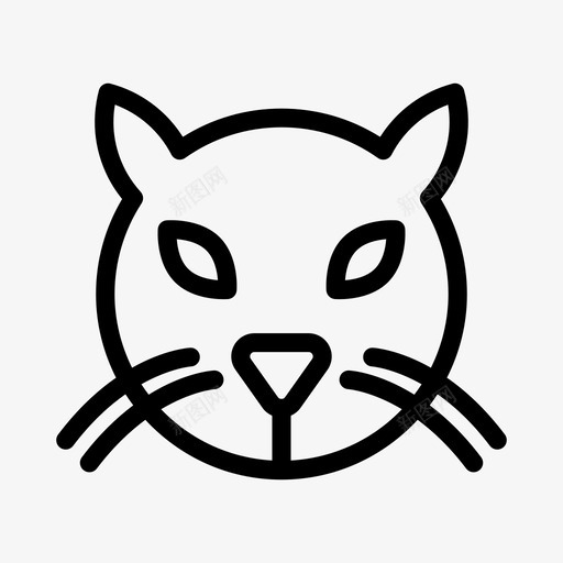 猫脸动物万圣节svg_新图网 https://ixintu.com 猫脸 万圣节 动物 恐怖 线雕文