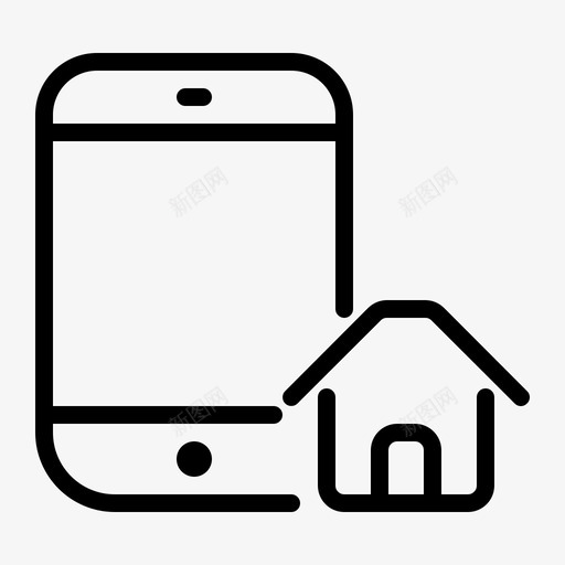 手机住宅房产svg_新图网 https://ixintu.com 手机 房产 住宅 智能 房地产 热线
