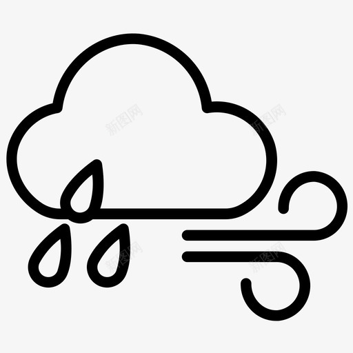 刮风下雨天气svg_新图网 https://ixintu.com 刮风下雨 天气