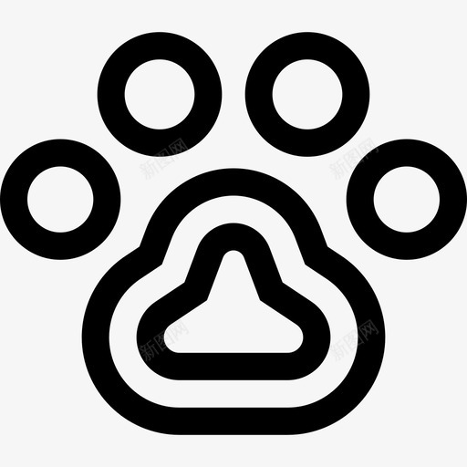 爪印宠物56线状svg_新图网 https://ixintu.com 爪印 宠物 线状