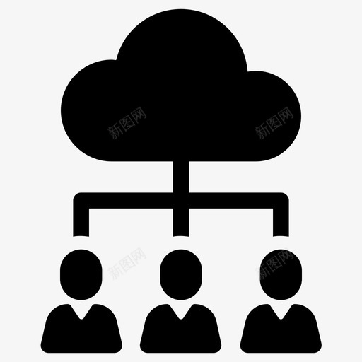 云服务云计算数据托管svg_新图网 https://ixintu.com 服务 云计算 数据 托管 共享 用户 在线