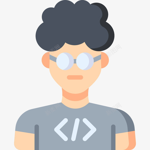 程序员工作和职业化身8扁平svg_新图网 https://ixintu.com 程序员 工作 职业 职业化 化身 扁平