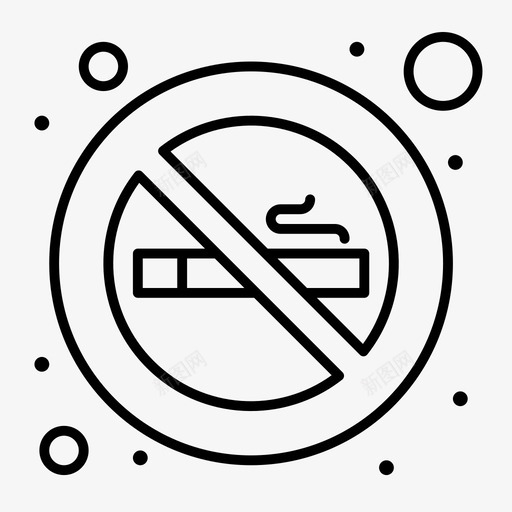 香烟禁止吸烟标牌svg_新图网 https://ixintu.com 香烟 禁止 吸烟 标牌 公共 标志 粗体 线条