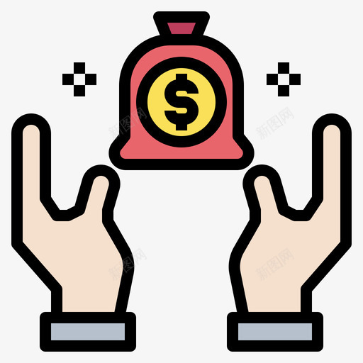钱袋金融55线性颜色svg_新图网 https://ixintu.com 钱袋 金融 线性 颜色