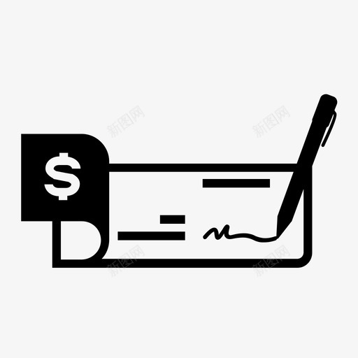 支票簿银行业务票据svg_新图网 https://ixintu.com 支票簿 银行业务 票据 付款
