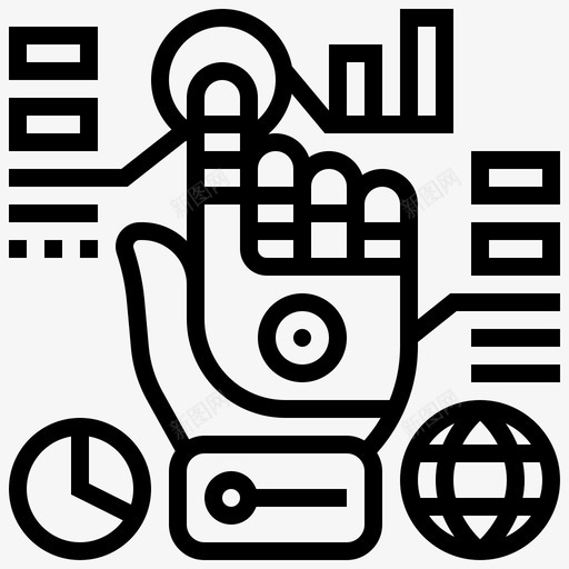 有线手套虚拟现实114线性svg_新图网 https://ixintu.com 有线 手套 虚拟现实 线性