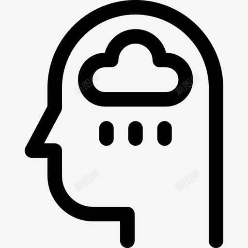 抑郁心理健康17线性svg_新图网 https://ixintu.com 抑郁 心理健康 线性