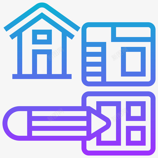 蓝图建筑103梯度svg_新图网 https://ixintu.com 蓝图 建筑 梯度