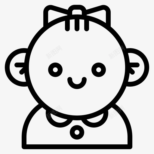 女婴婴儿153轮廓svg_新图网 https://ixintu.com 女婴 婴儿 轮廓
