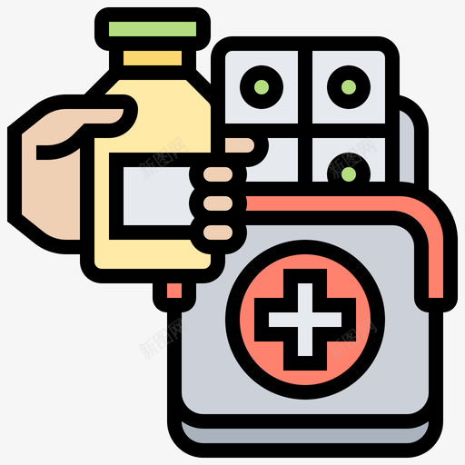 急救箱医用274线性颜色svg_新图网 https://ixintu.com 急救箱 医用 线性 颜色