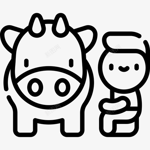 奶牛动物福利1直系svg_新图网 https://ixintu.com 奶牛 动物 福利 直系