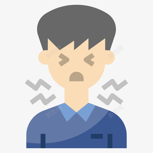 喉咙痛covid1925扁平svg_新图网 https://ixintu.com 喉咙痛 covid 扁平