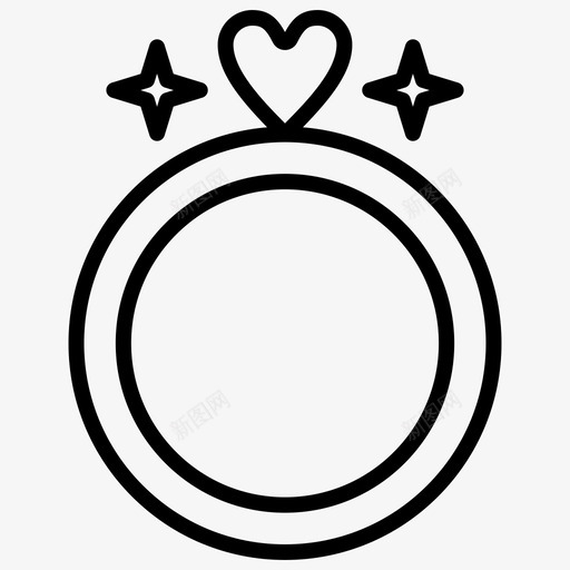 戒指心形爱情svg_新图网 https://ixintu.com 爱情 婚礼 戒指 心形 常规 系列