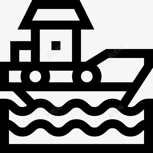 渔船钓鱼69直线型svg_新图网 https://ixintu.com 渔船 钓鱼 直线 线型