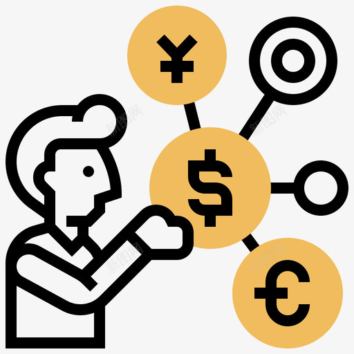 理财全球商业25黄影svg_新图网 https://ixintu.com 理财 全球 商业 黄影