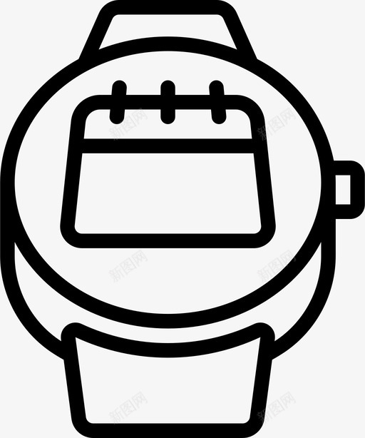 日历可穿戴tech1线性svg_新图网 https://ixintu.com 日历 可穿 穿戴 tech 线性