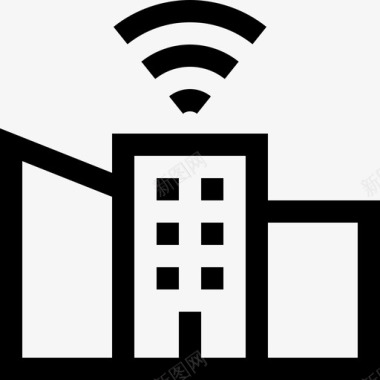 智慧城市互联网技术33线性图标