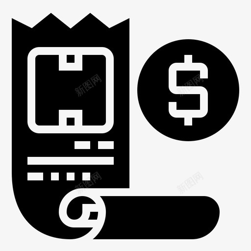 帐单发票纸张svg_新图网 https://ixintu.com 帐单 发票 纸张 付款 收据 发货 字形
