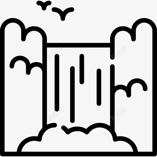 瀑布雨林6线形svg_新图网 https://ixintu.com 瀑布 雨林 线形