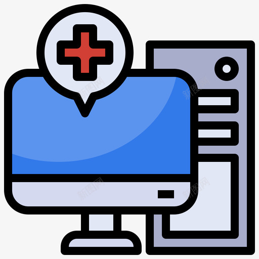 计算机医疗用品19线性颜色svg_新图网 https://ixintu.com 计算机 医疗用品 线性 颜色