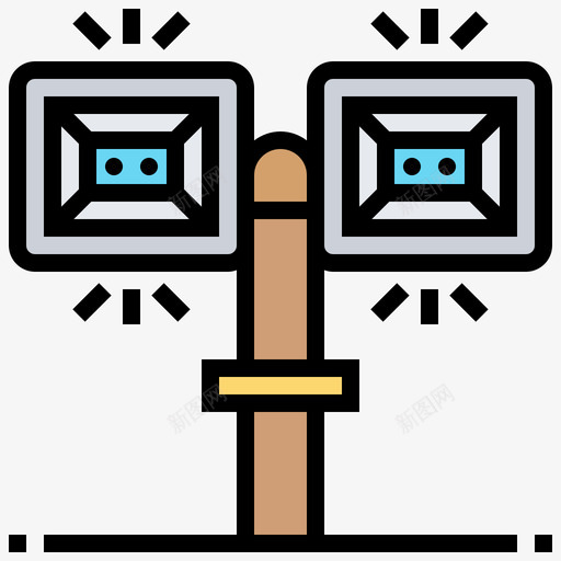 聚光灯网球元素1线性颜色svg_新图网 https://ixintu.com 聚光灯 网球 元素 线性 颜色