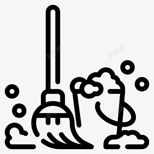 拖把清洁149线性svg_新图网 https://ixintu.com 拖把 清洁 线性